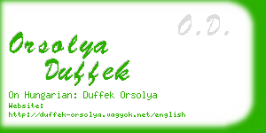 orsolya duffek business card